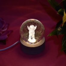 Moon 3D Crystal Ball Lamps with Base For Bedroom 3D Lamps (1 Pc)